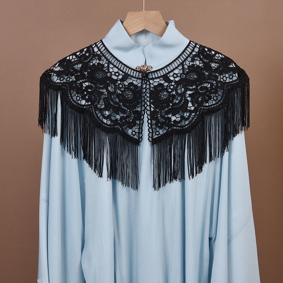 Women'S Gothic Formal Wear - ผ้าคลุมไหล่ผู้หญิงสไตล์โบฮีเมียนกอธิค ลายดอกไม้ถักโครเชต์พร้อมพู่ 1 ชิ้น, ผ้าคลุมไหล่โปร่งบางลายฉลุพร้อมพู่, ผ้าคลุมไหล่สำหรับงานแต่งงาน,
