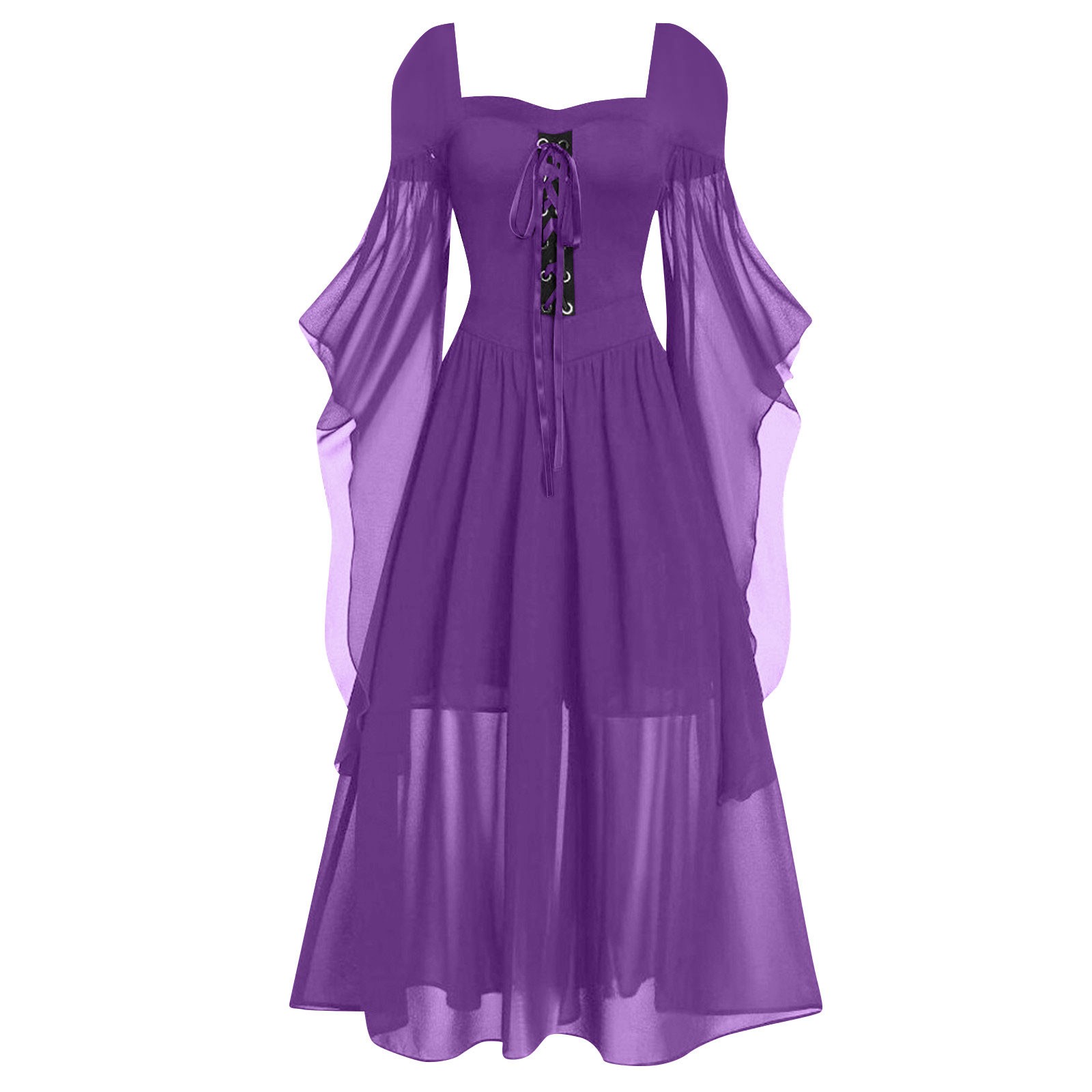 Women'S Gothic Formal Wear - ชุดเดรสฮาโลวีน 2026 แบบเปิดไหล่ สไตล์โกธิค สำหรับผู้หญิง แต่งลูกไม้