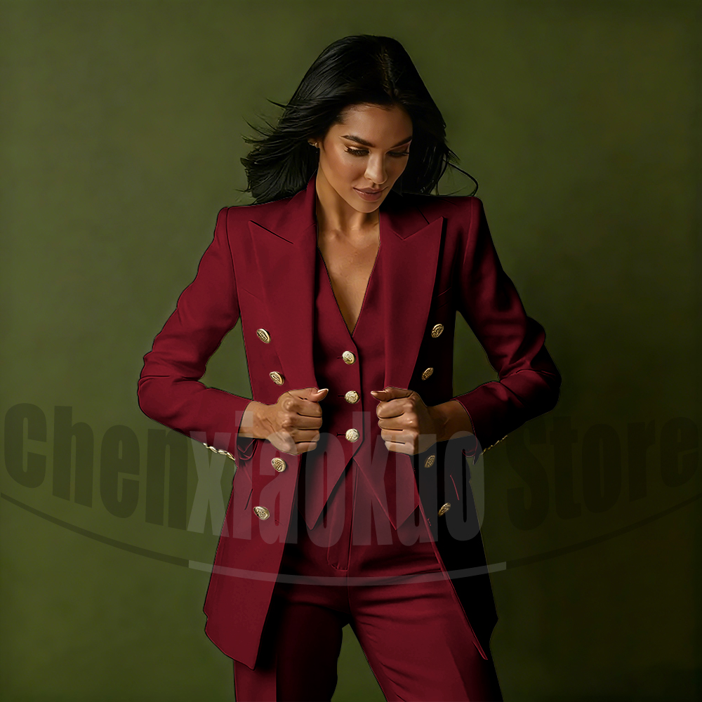 ชุดสูทผู้หญิงแบบกระดุมสองแถว 3 - Women Formal Wear Pants บทวิจารณ์และราคา