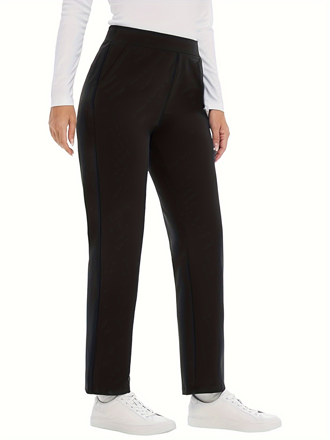 กางเกงแนวธุรกิจผ้าถักสีทึบสำหร - Women Formal Wear Pants บทวิจารณ์และราคา