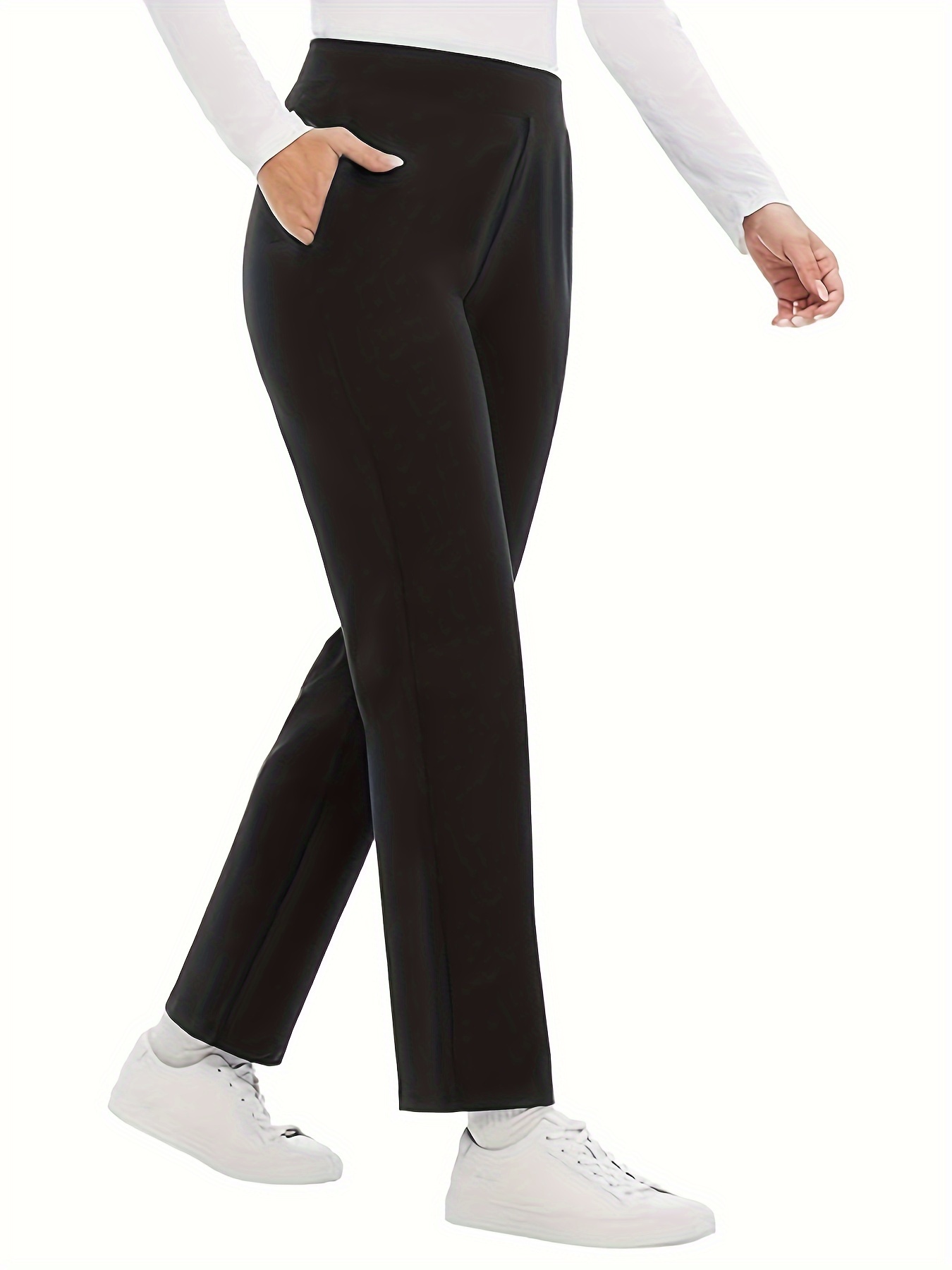 กางเกงแนวธุรกิจผ้าถักสีทึบสำหร - Women Formal Wear Pants บทวิจารณ์และราคา