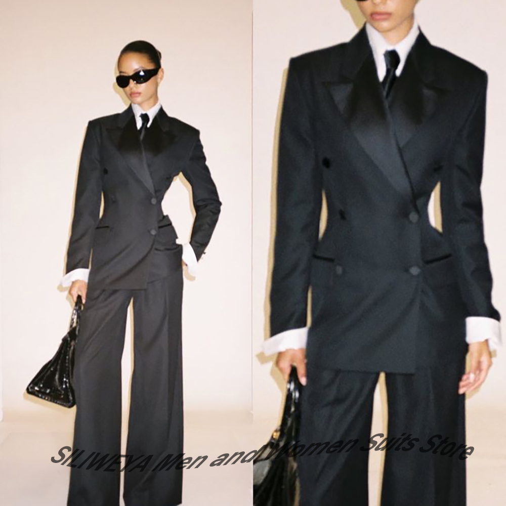 ชุดสูทผู้หญิงสีดำแบบกระดุมสองแ - Women Formal Wear Pants บทวิจารณ์และราคา