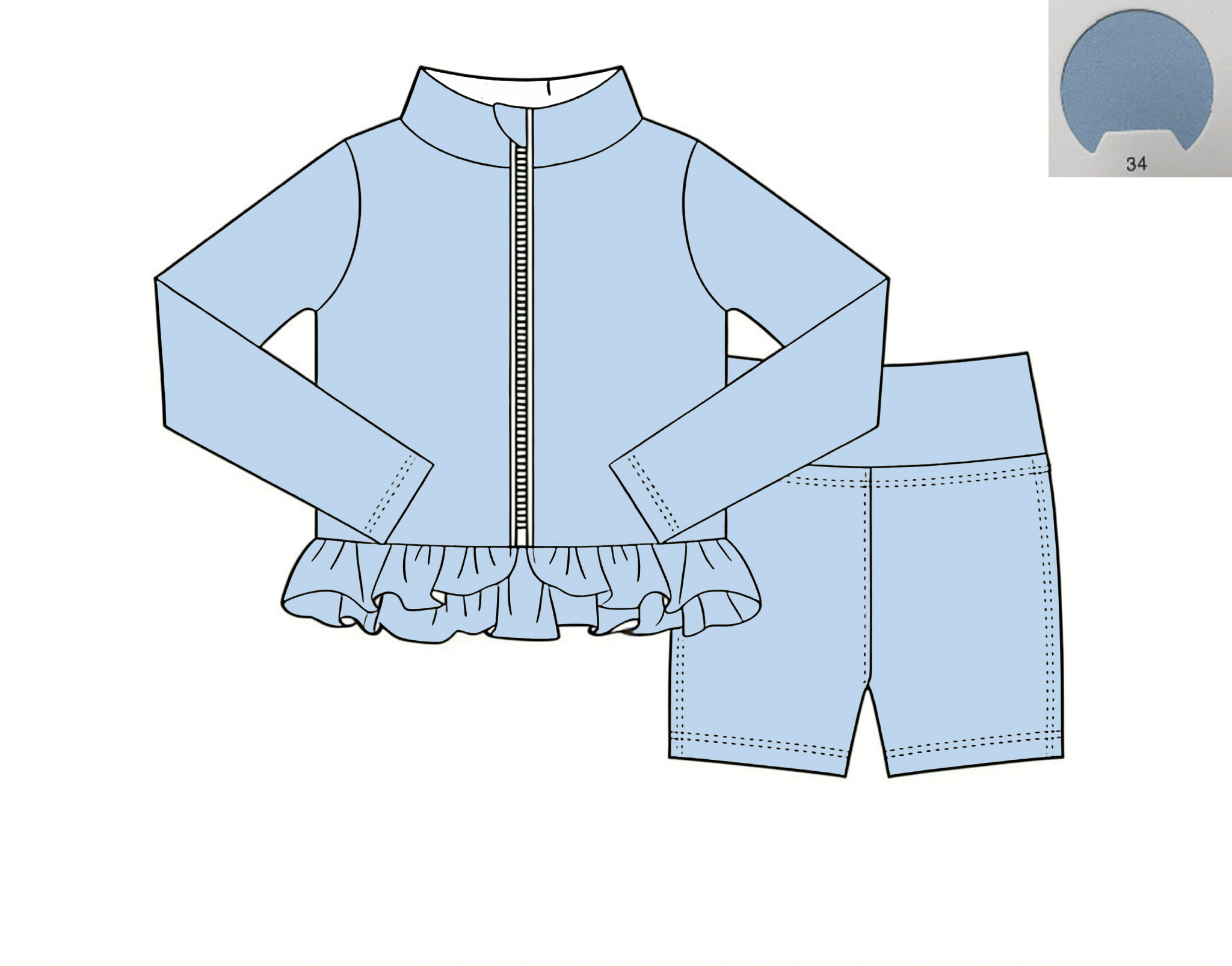 ชุดโยคะสีพื้นสำหรับสาวๆ เสื้อแ - Monochrome Suit Set บทวิจารณ์และราคา