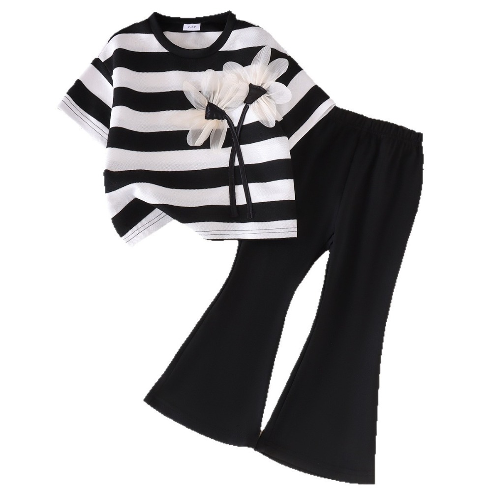 ชุดเสื้อยืดลายทางขาวดำสำหรับเด - Monochrome Suit Set บทวิจารณ์และราคา