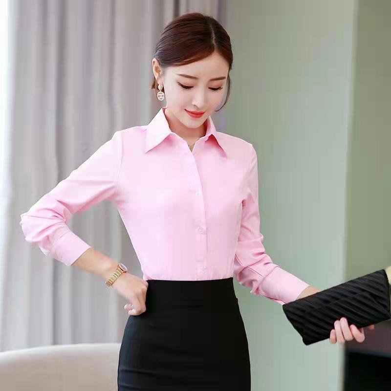 เสื้อเชิ้ตเกาหลีสีดำขาวทรงสลิม - Women Formal Wear Black And White บทวิจารณ์และราคา
