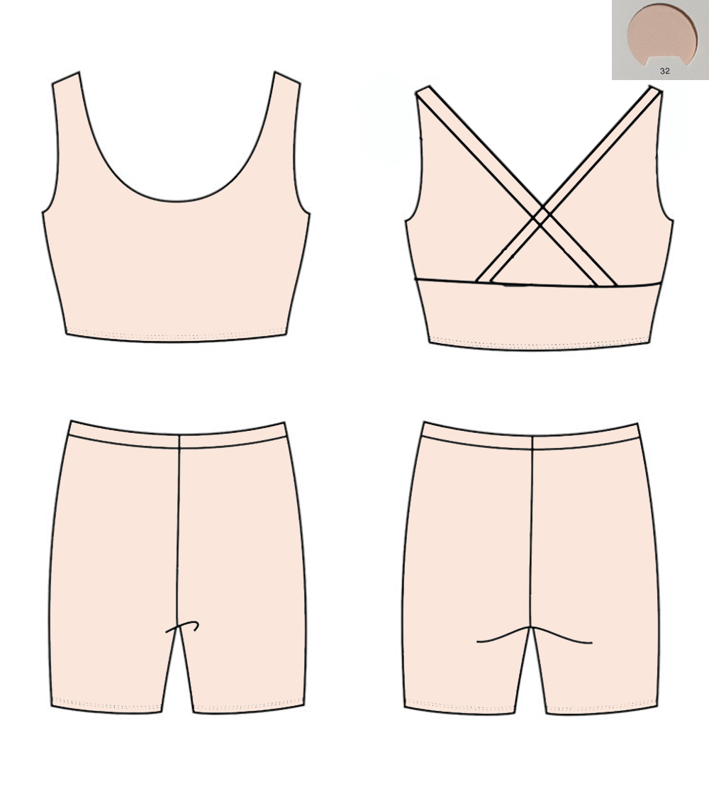 ชุดโยคะสีพื้นแบบเสื้อกล้ามไขว้ - Monochrome Suit Set บทวิจารณ์และราคา