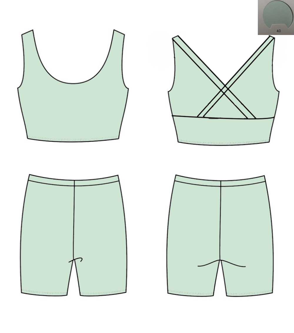 ชุดโยคะสีพื้นแบบเสื้อกล้ามไขว้ - Monochrome Suit Set บทวิจารณ์และราคา