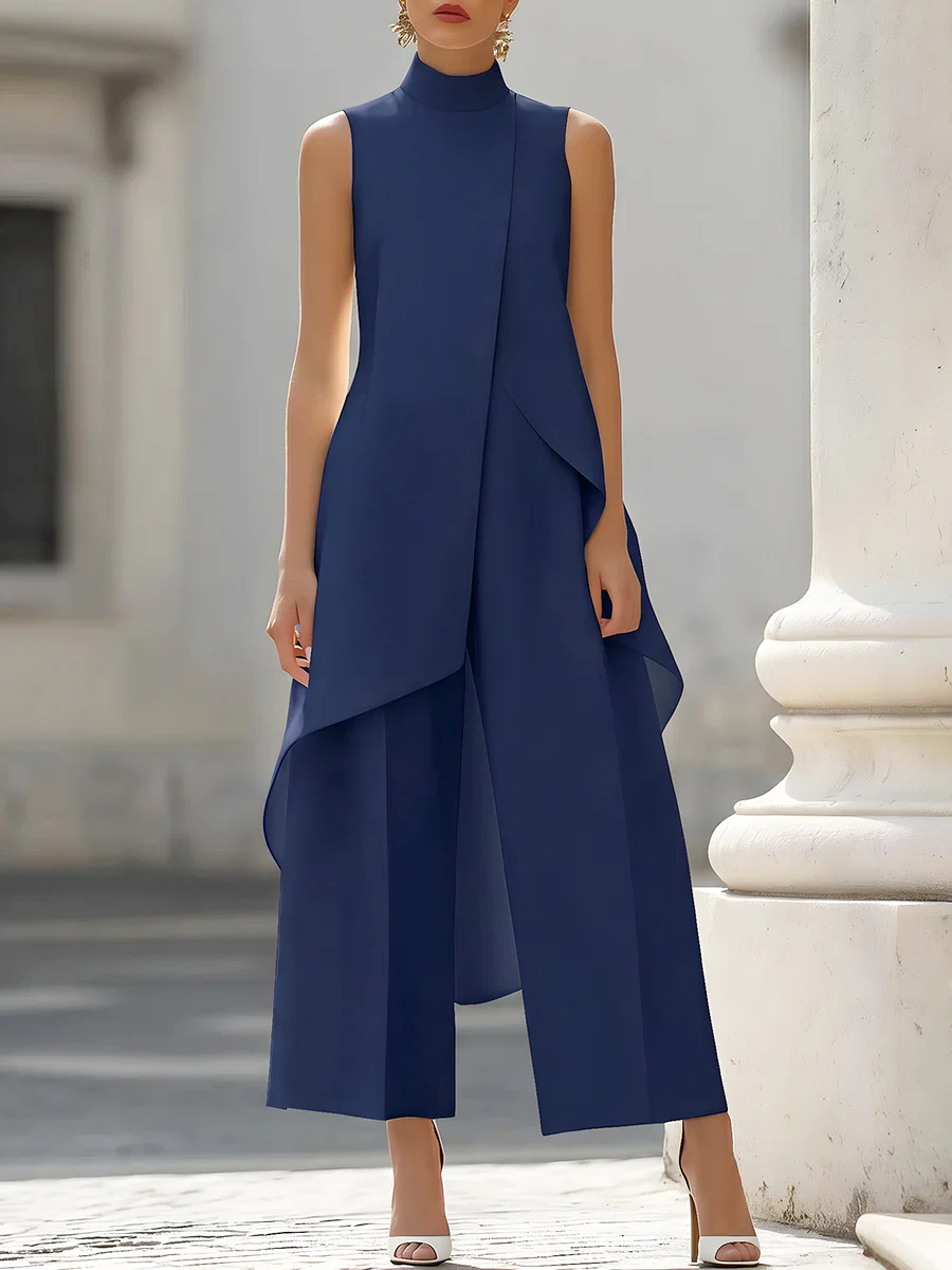 จั๊มสูทแขนกุดคอสูงแบบอสมมาตร แ - Women Formal Wear Pants บทวิจารณ์และราคา